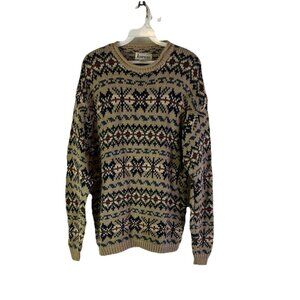 Vintage Y2K Rockabilly Sweater Rainbow Fair Isle Nordic Knit